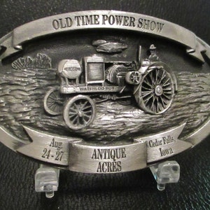 John Deere 1919 Waterloo Boy Tractor Belt Buckle 1995 Antique Acres 31st Old Time Power and  Steam Show Cedar Falls Iowa Limited Ed SpecCast