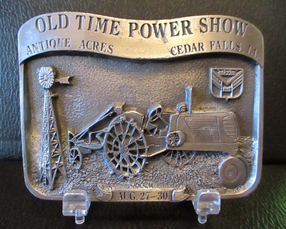 Oliver 60 Tractor Belt Buckle 1987 Antique Acres Old Time Power Steam Show Cedar Falls Iowa Features Oliver Hart Parr & Williams Galloway Co