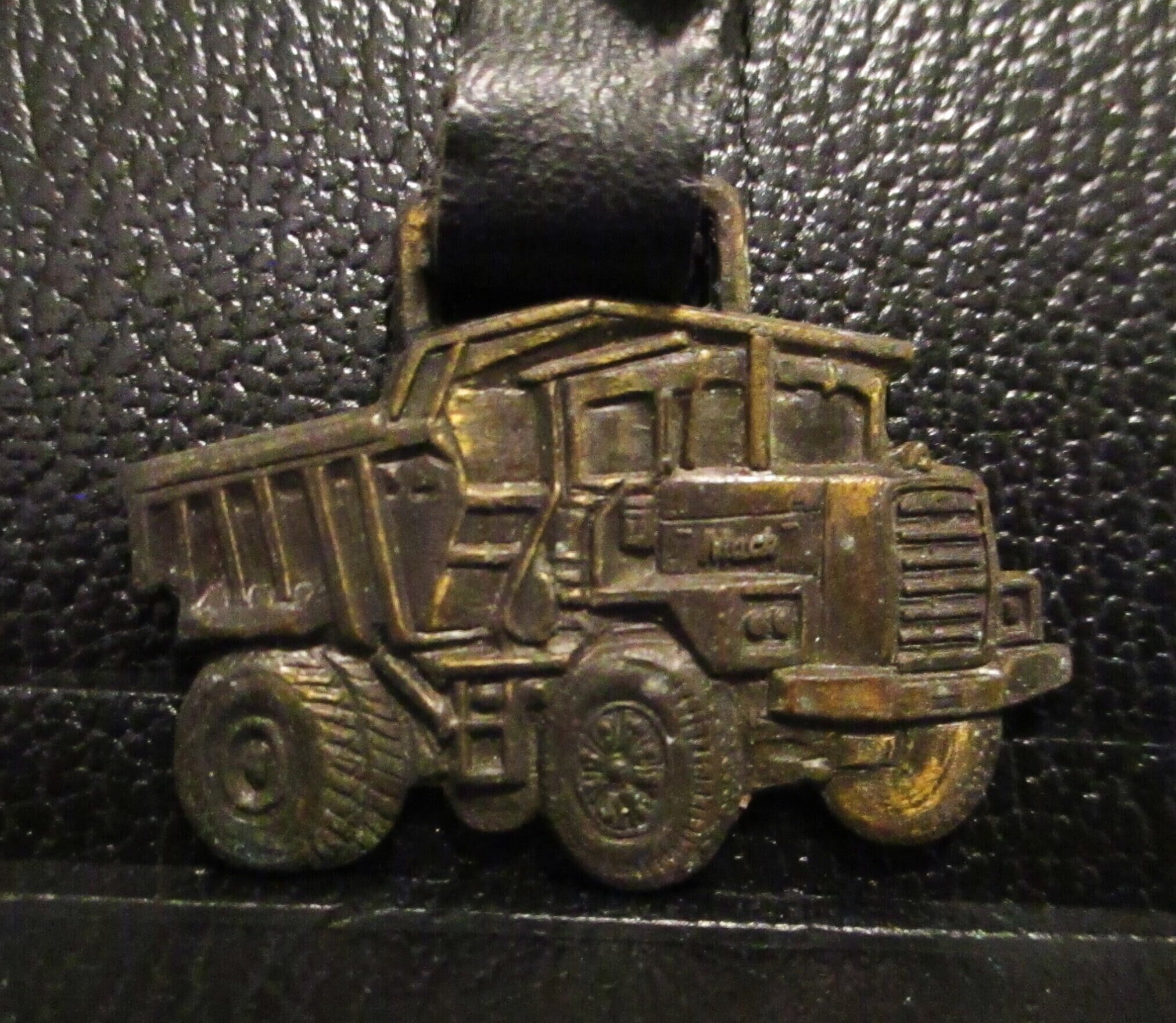 VINTAGE Mack Off-highway Figural Dump Truck Brass Pocket Watch Fob