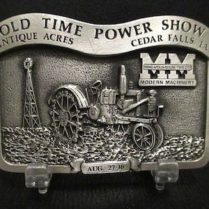 Tracteur MM Minneapolis Moline JT 1992 Boucle de ceinture 28th Antique Acres Old Time Power Steam Show Cedar Falls IA Spec Cast Cast Sandwich moteurs à gaz