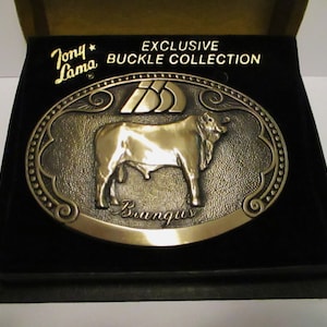 Tony Lama BRANGUS Bull Cow Sire Solid Brass Belt Buckle Cattle Breed Series FIRST Edition International Brangus Breeders Association Logo