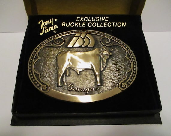 Tony Lama BRANGUS Bull Cow Sire Solid Brass Belt Buckle Cattle Breed Series FIRST Edition International Brangus Breeders Association Logo