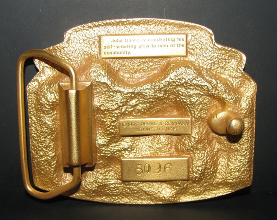 John Deere 150th Sesquicentennial GOLD Belt Buckle Horse  display picture 2
