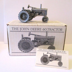 John Deere 60 Row Crop Two-Cylinder 1952-1956 Tractor 1/43 Spec Cast Toy JDM-003  PEWTER Historic Collection Collectible jd Issued 1990&#39;s