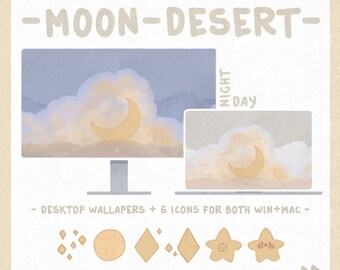 desert moon desktop wallpaper