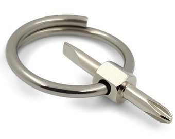 Screwdriver Keychain Bit - EDC Pocket Tool with Phillips and Flat Head (Small Tip #1)