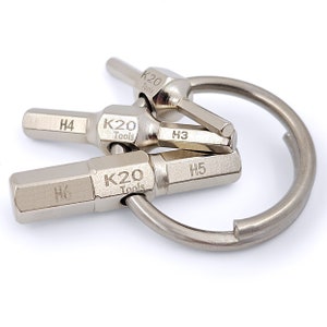 K20 Tools - Sleutelhanger Inbussleutel Inbussleutel EDC Multitoolset - Metrisch 2, 2,5, 3, 4, 5, 6 mm