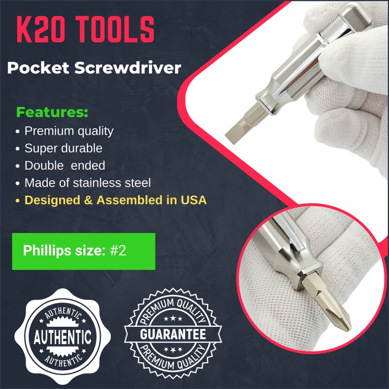Pocket Screwdriver With and Clip Double Ended Etsy