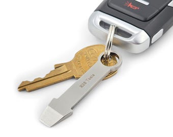 Keychain Mini Pry Bar - Tiny EDC Crowbar - (Stainless Steel) Pocket Tool