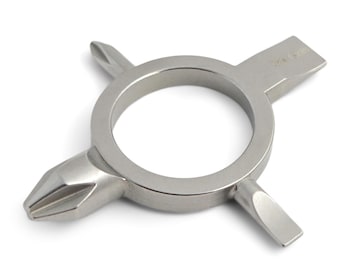 Screwdriver Keychain with Phillips and Flat Head - Tiny EDC Pocket Tool (Size #1 #2)