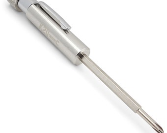 Pocket Screwdriver with Magnet, Phillips and Flat Head - Stainless Steel