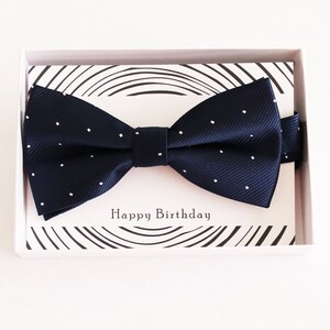 Cravatta marina prua Miglior uomo Groomsman Uomo d'onore portatore anello richiesta regalo, Bambini arco adulto, Regolabile Pre legato Alta qualità