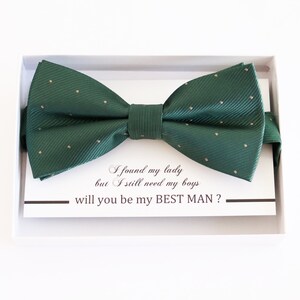 Papillon verde smeraldo Best man Groomsman Richiesta di portatore dell'anello d'onore, fiocco per adulto bambino verde smeraldo, regolabile pre legato alta qualità