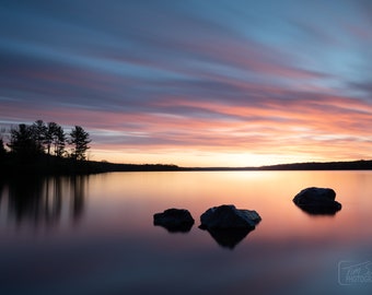 Three Rock Sunrise * Lake Nockamixon * Reflection * Bucks County * Clouds * Colorful