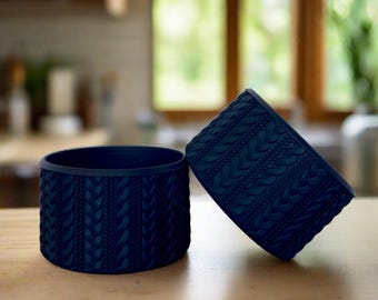 RUTH (Jet Black) | Cable Knit Sweater | Silicone Tumbler Boot