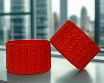 NICOLE (Red Pearl) | Cable Knit Sweater | Silicone Tumbler Boot