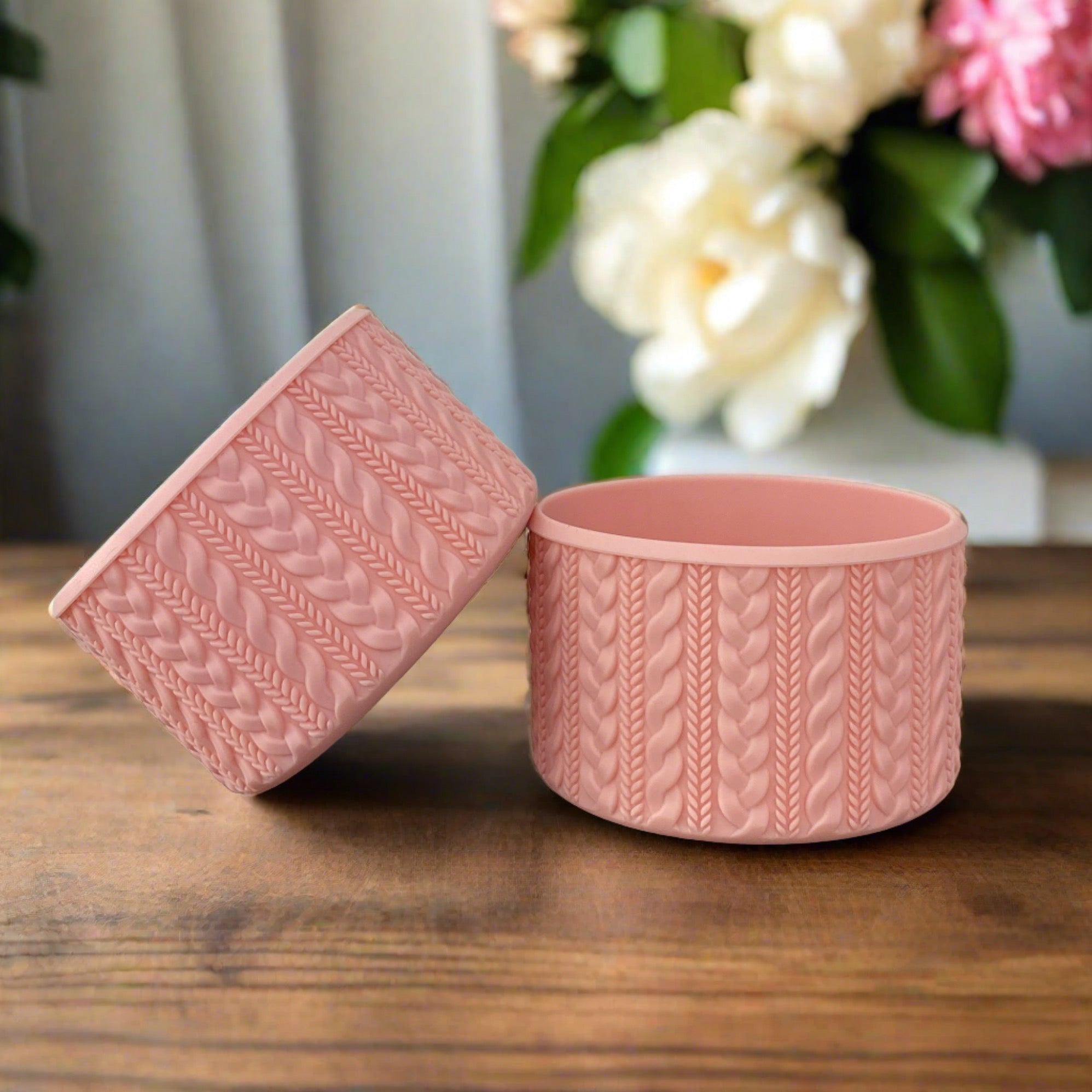 VICTORIA (Blush Pink) | Cable Knit Sweater | Silicone Tumbler Boot