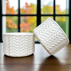KRYSTAL SHIMMER (White Shimmer) | Cable Knit Sweater | Silicone Tumbler Boot