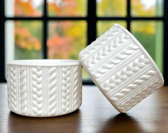 KRYSTAL SHIMMER (White Shimmer) | Cable Knit Sweater | Silicone Tumbler Boot