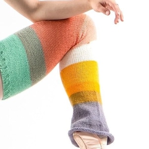 Custom Handknit Striped Ballet Legwarmers