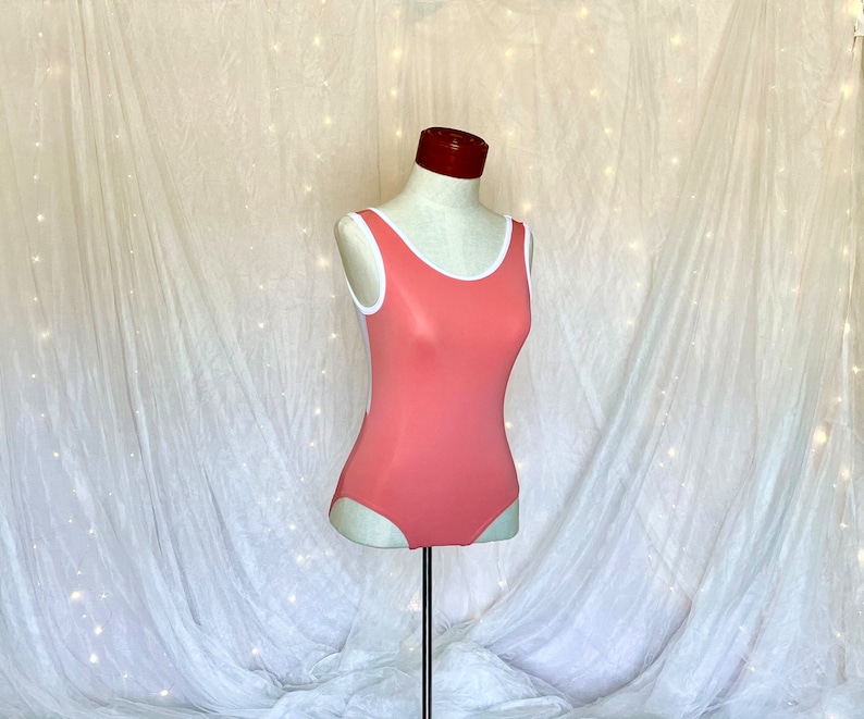 Women's Ballet Leotard in Peach With White Mesh Racerback Etsy