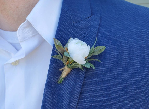 All White Ring Bearer Boutonnière - Nancy's Floral