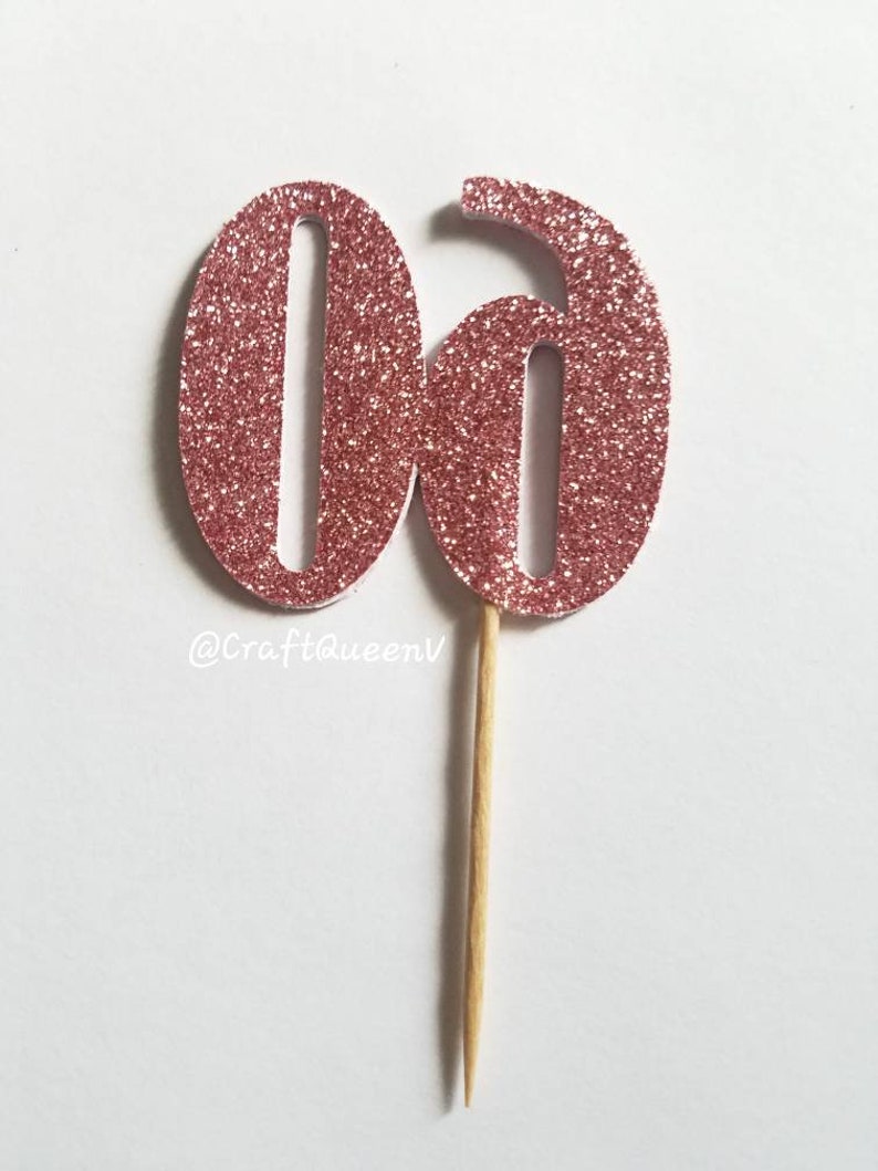 Glitter Number Cupcake Toppers 12 CT.
