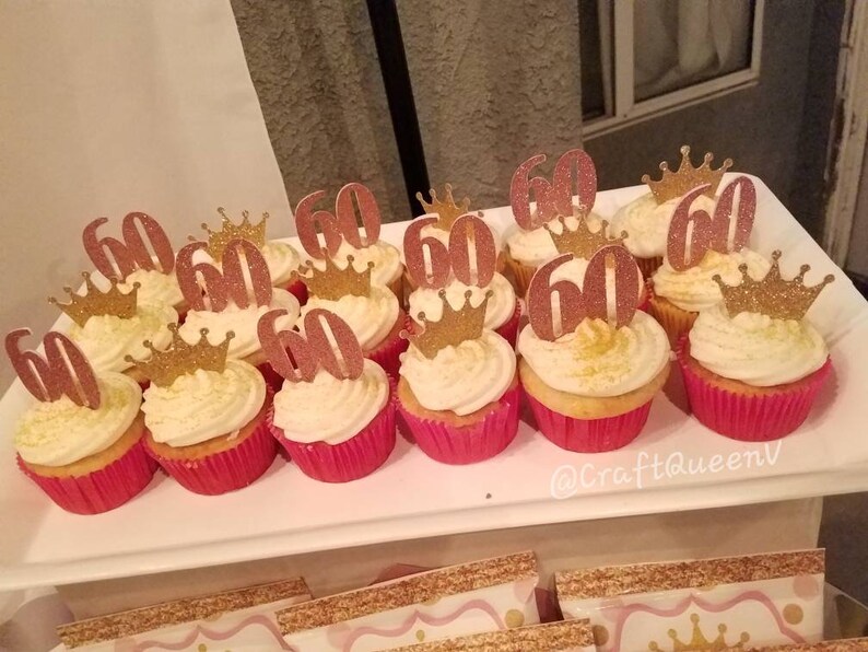 Glitter Number Cupcake Toppers 12 CT.