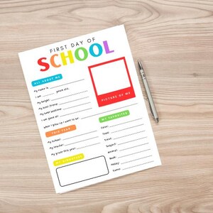 First and Last Day Of School Printable, All About Me, Back to school Questionnaire, School Interview, Keepsake, Memories, Instant Download
