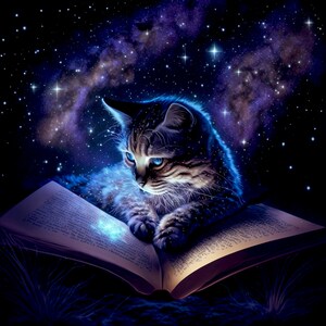 Cosmic cat reading in the stars