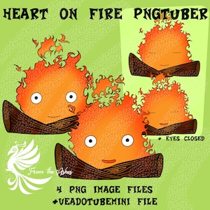 Heart on Fire, Fire Demon Png Avatar Digital Files