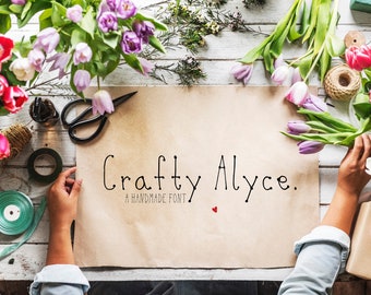 Crafty Alyce Font Download, Font, Digital Download, Typography, Fonts