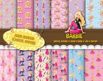 barbie scrapbook paper
