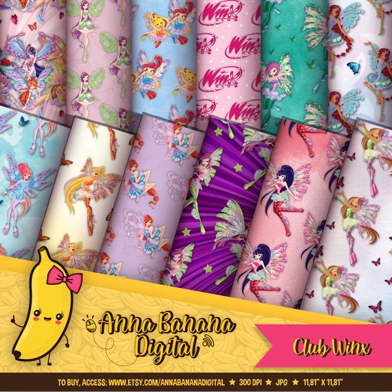 Club Winx Digital Paper Club Winx Canvas Club Winxbirthday Etsy
