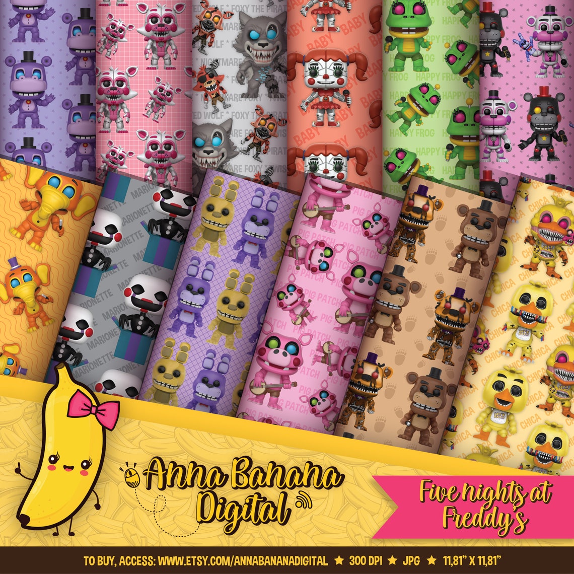 Five Nights at Freddys Digital Paper Five Nights at Freddys | Etsy