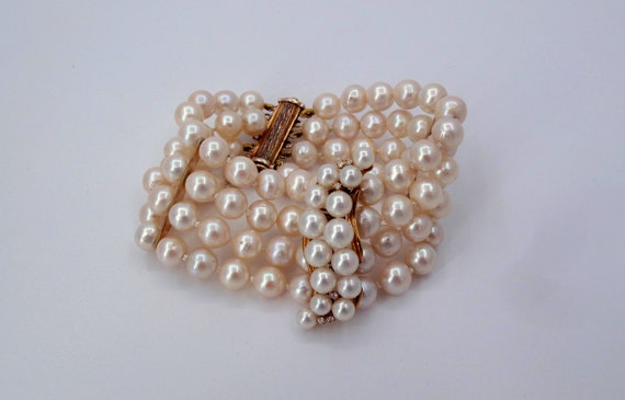 Estate 14K/18K Cultured Pearls Multi-Strand Ladie… - image 8