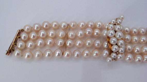Estate 14K/18K Cultured Pearls Multi-Strand Ladie… - image 5