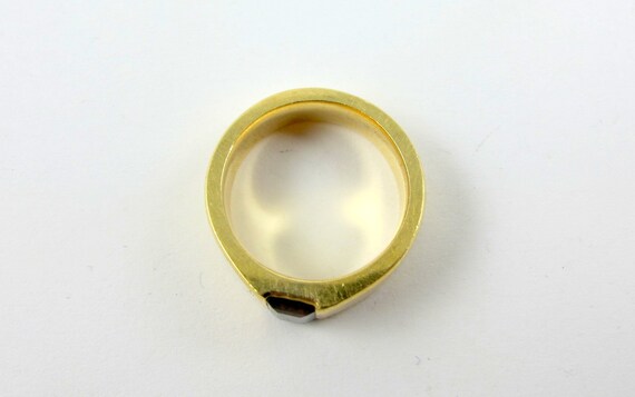 Estate 18K Yellow Gold Garnet Ladies Pinki Ring S… - image 3