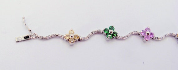 Estate 14K Gold Emeralds & Sapphires Ladies Brace… - image 6