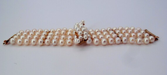 Estate 14K/18K Cultured Pearls Multi-Strand Ladie… - image 3