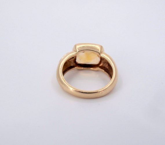 Estate 14k Gold Citrine & Diamonds Ladies Ring Fi… - image 4