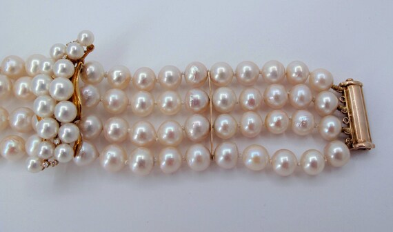 Estate 14K/18K Cultured Pearls Multi-Strand Ladie… - image 7