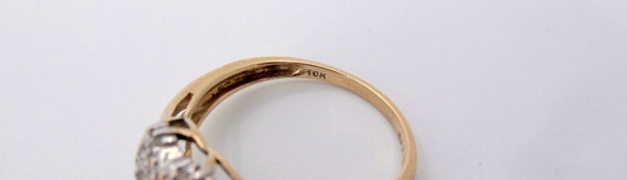 Estate 10K Heart Diamond Ladies Ring Size 7 Fine … - image 4