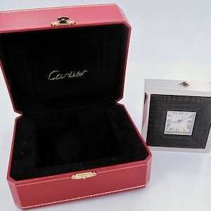 Original CARTIER Alarm Table Clock With original Box Only**********