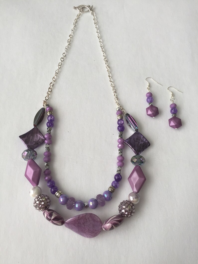 Lavender Layered Necklace Set