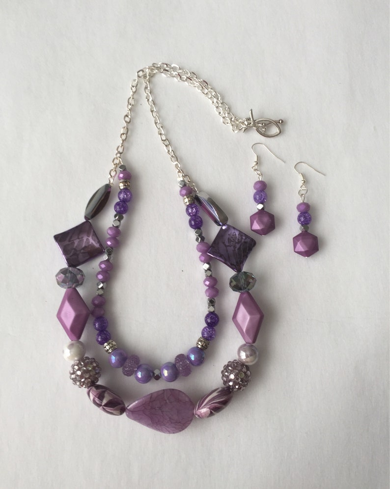 Lavender Layered Necklace Set