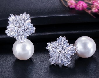 Boucles d'oreilles flocon de neige en cristal Swarovski