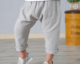 baby boy white linen pants