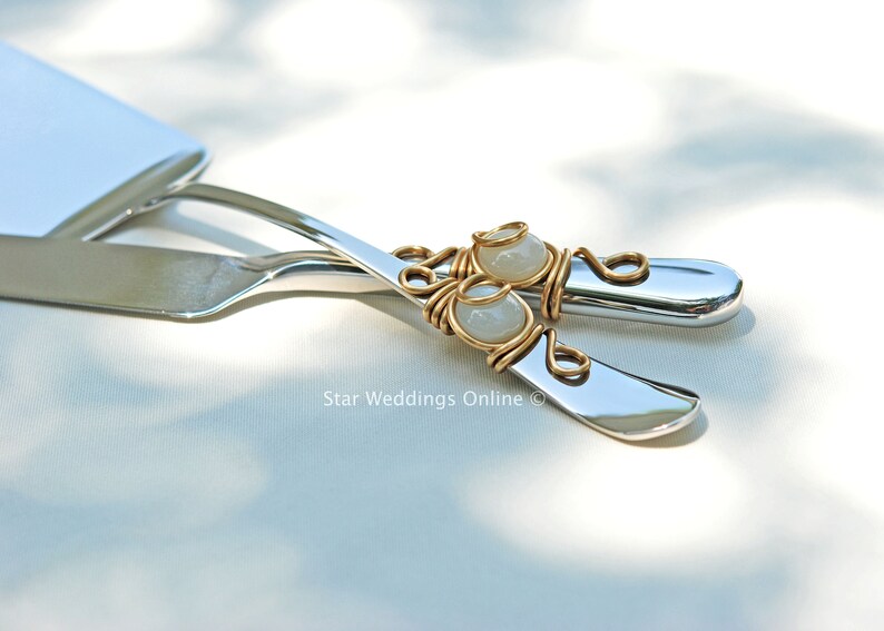 Cake serving set wedding vintage gold & ivory cake server and Etsy