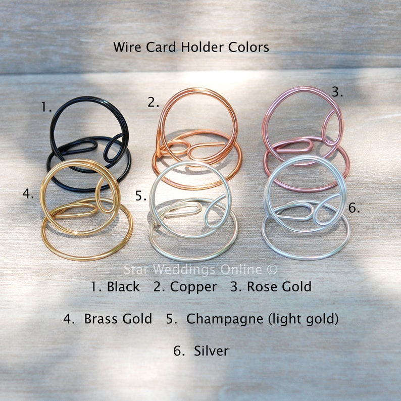 Wire Name Card Holder Round Rustic Wedding Place Card Holder Etsy